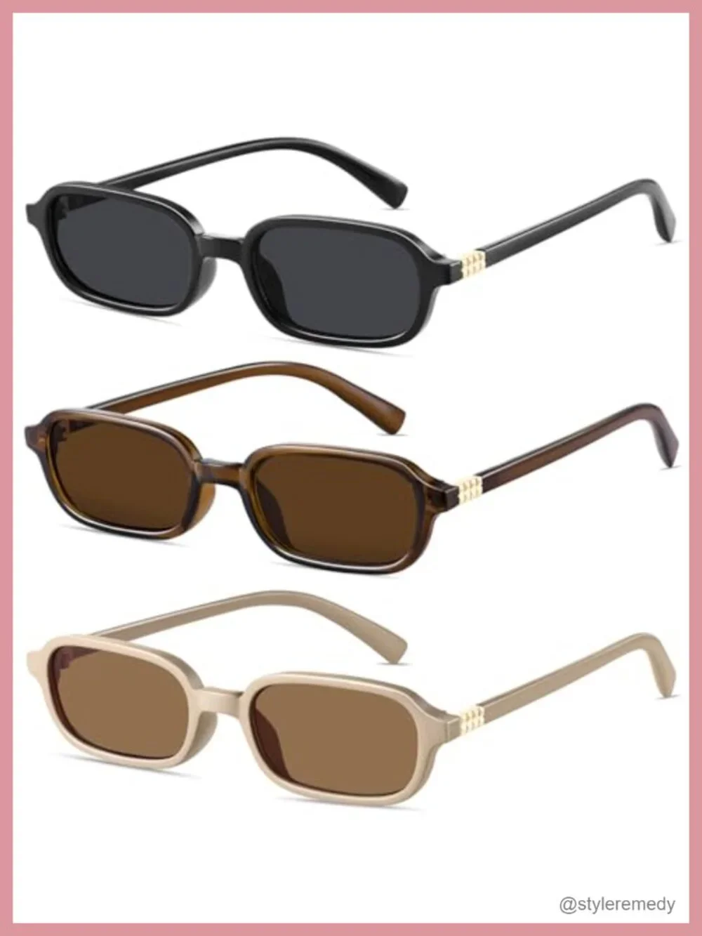 Retro Rectangular Sunglasses for Women Narrow Trendy Small 90s Style UV